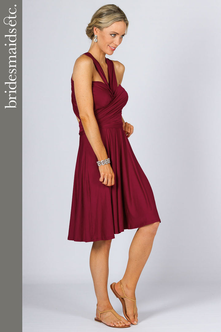 Bridesmaids Etc. Multi Way Wrap Midi - Burgundy