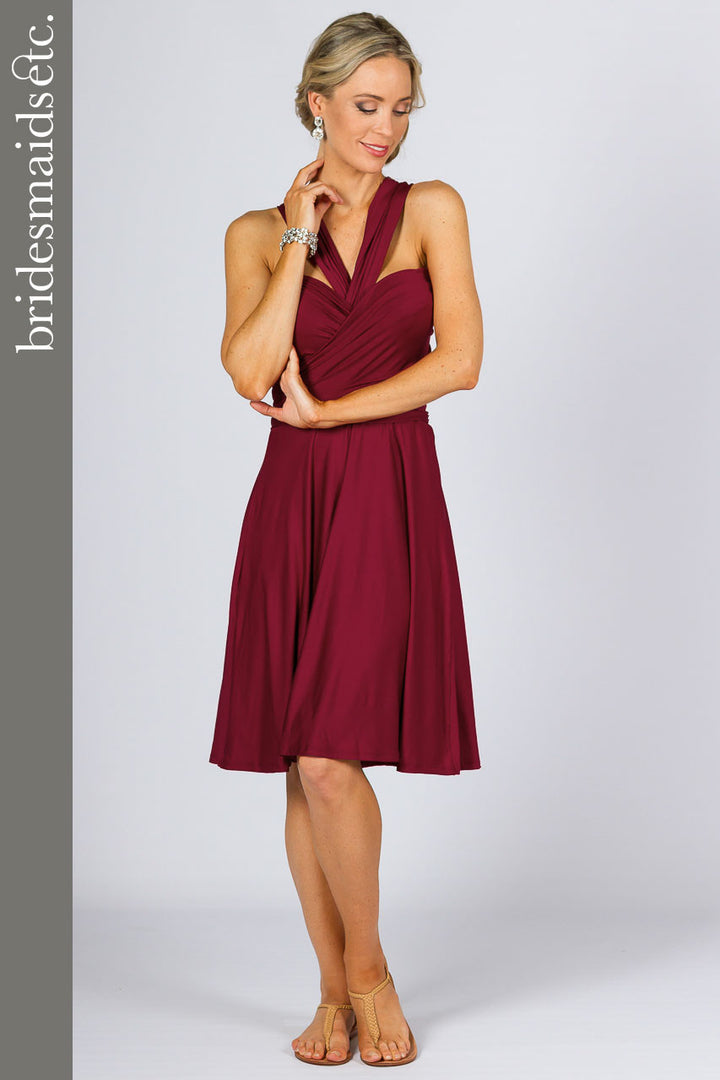 Bridesmaids Etc. Multi Way Wrap Midi - Burgundy