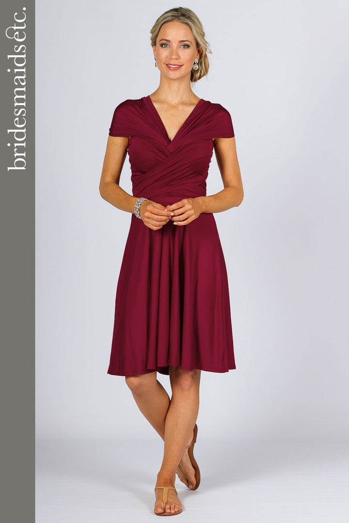 Bridesmaids Etc. Multi Way Wrap Midi - Burgundy