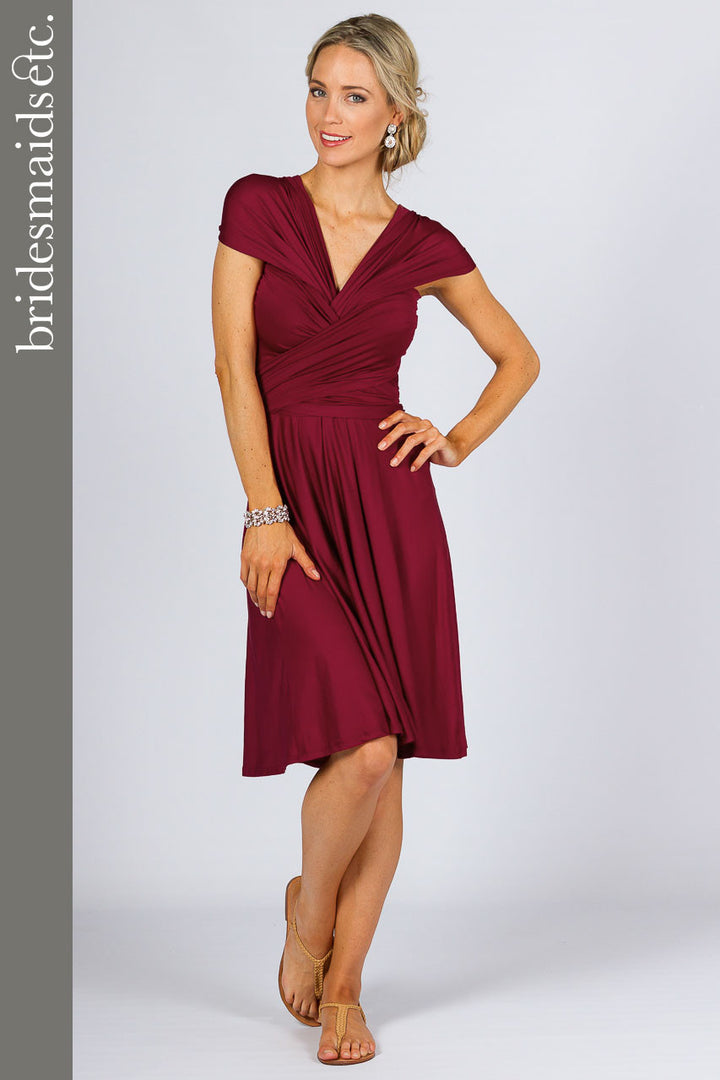 Bridesmaids Etc. Multi Way Wrap Midi - Burgundy