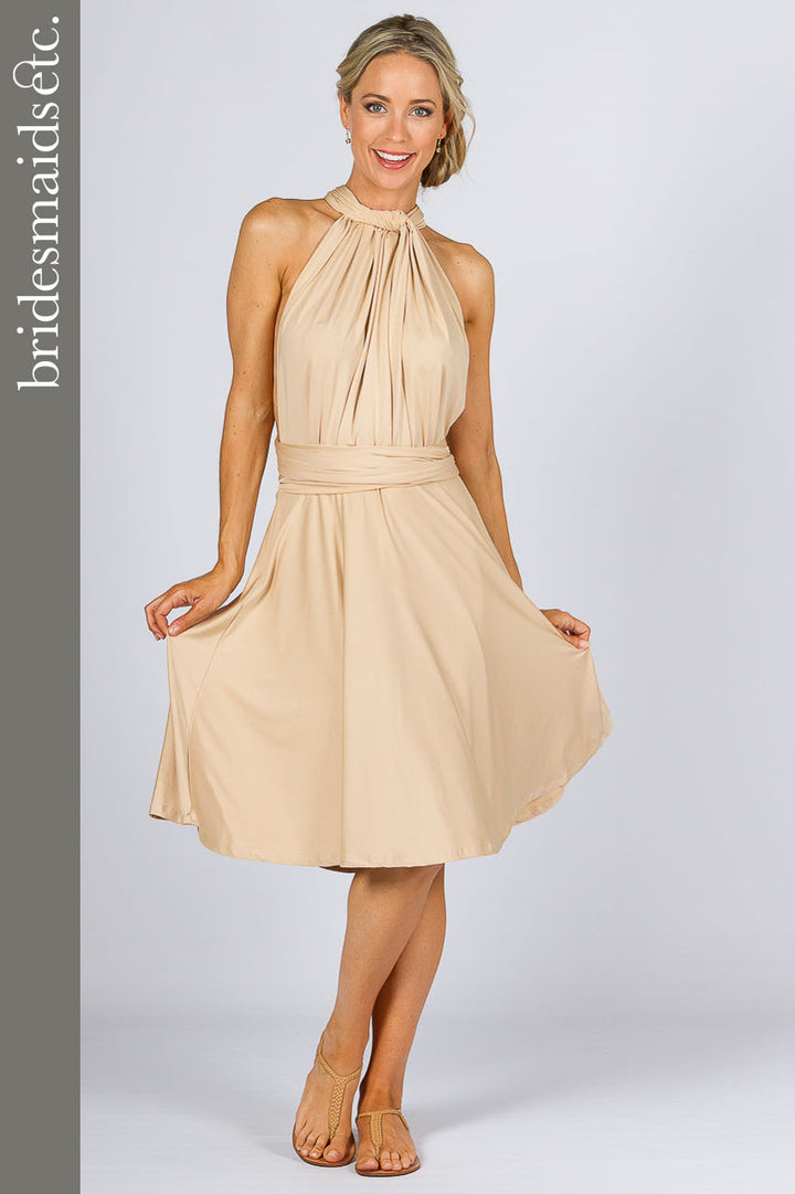 Bridesmaids Etc. Multi Way Wrap Midi- Champagne