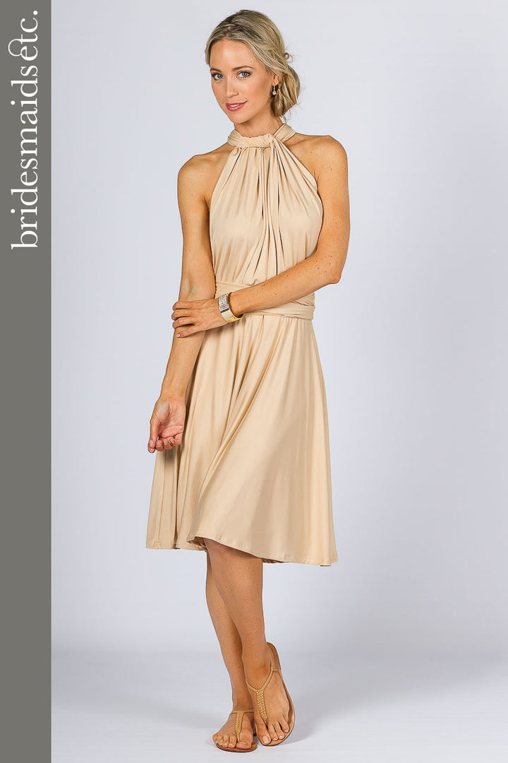 Bridesmaids Etc. Multi Way Wrap Midi- Champagne