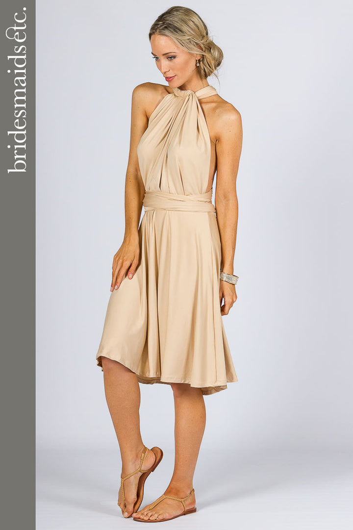 Bridesmaids Etc. Multi Way Wrap Midi- Champagne