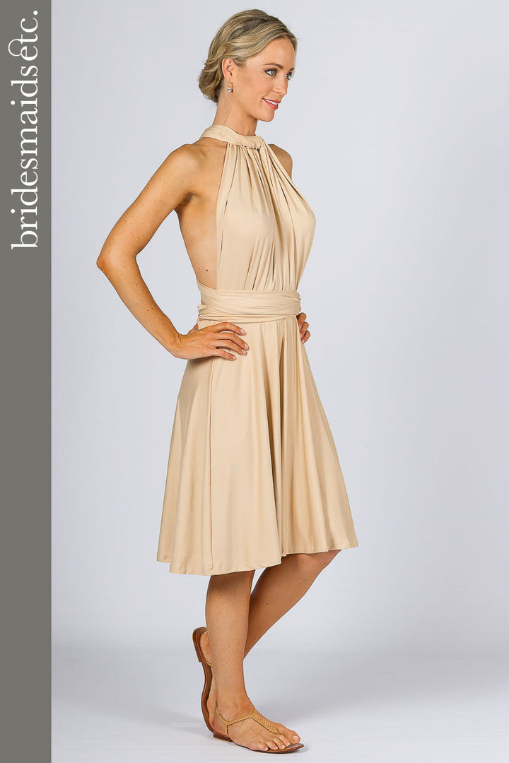 Bridesmaids Etc. Multi Way Wrap Midi- Champagne
