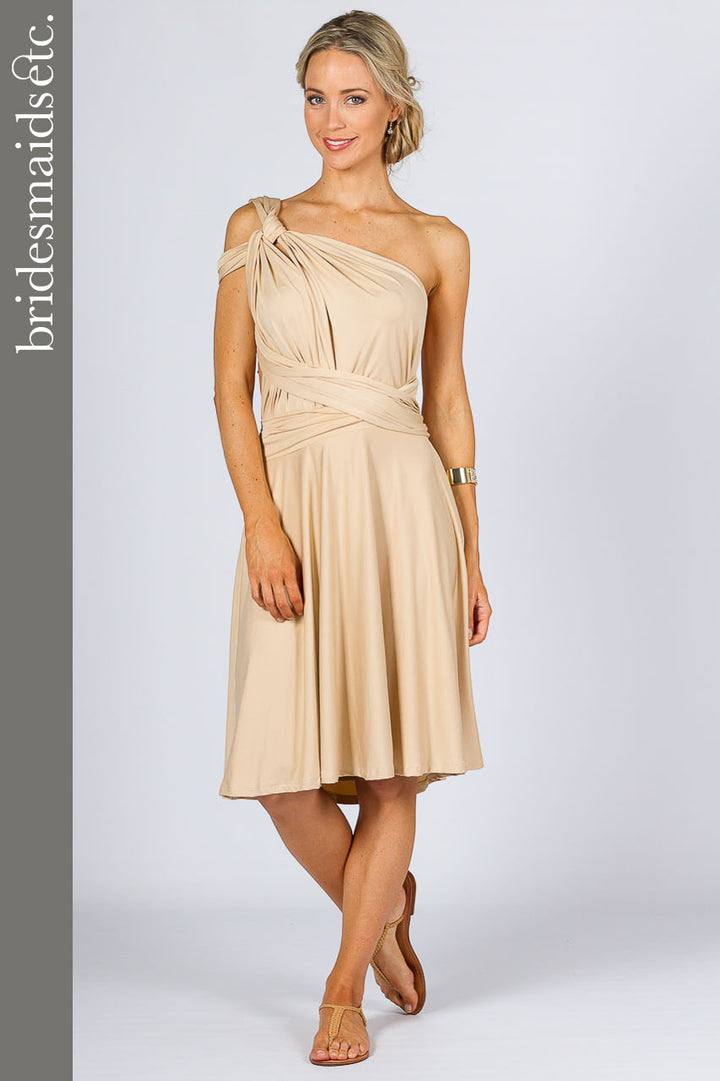 Bridesmaids Etc. Multi Way Wrap Midi- Champagne