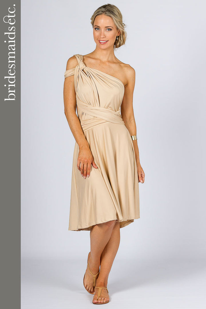 Bridesmaids Etc. Multi Way Wrap Midi- Champagne