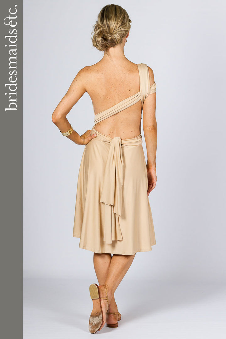 Bridesmaids Etc. Multi Way Wrap Midi- Champagne
