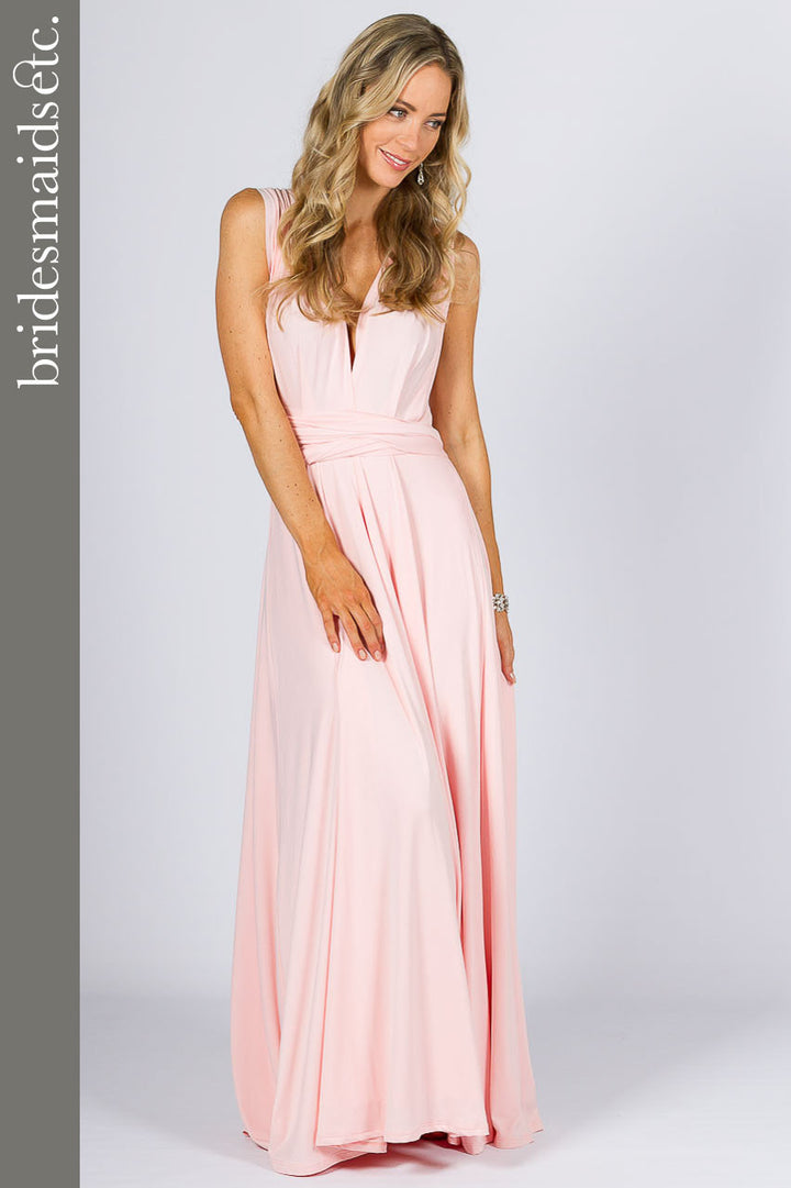 Bridesmaids Etc. Multi Way Wrap Maxi - Pale Pink