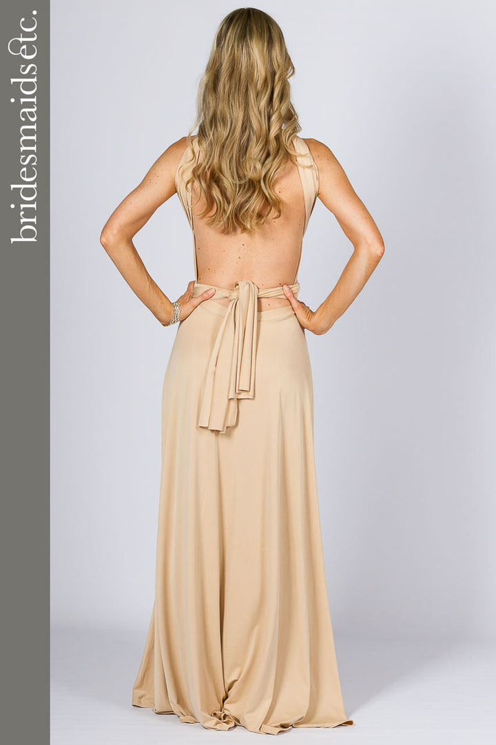 Bridesmaids Etc. Multi Way Wrap Maxi - Champagne / ONLY 2 LEFT!