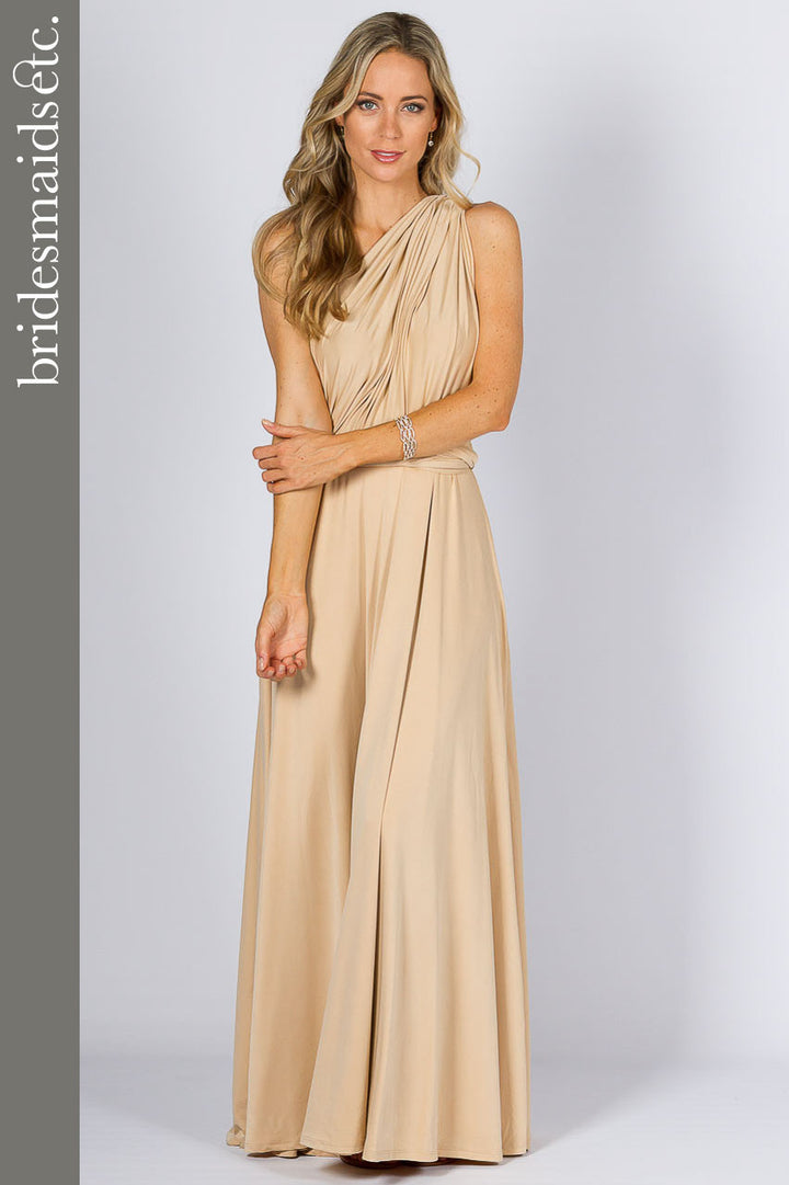 Bridesmaids Etc. Multi Way Wrap Maxi - Champagne / ONLY 2 LEFT!