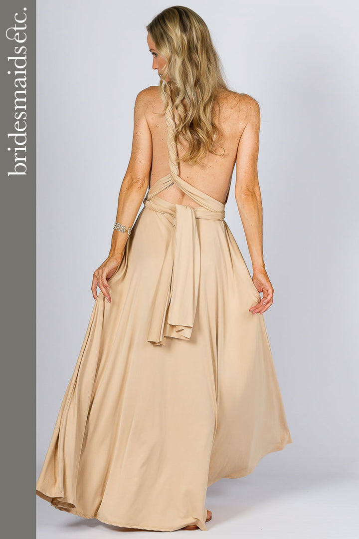 Bridesmaids Etc. Multi Way Wrap Maxi - Champagne / ONLY 2 LEFT!
