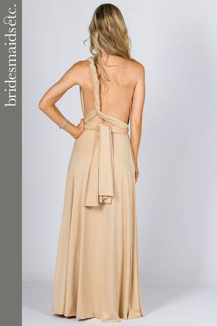 Bridesmaids Etc. Multi Way Wrap Maxi - Champagne / ONLY 2 LEFT!