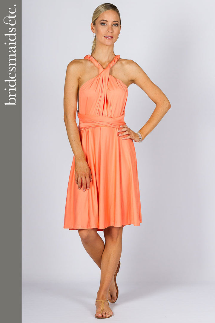 Bridesmaids Etc. Multi Way Wrap Midi - Peach