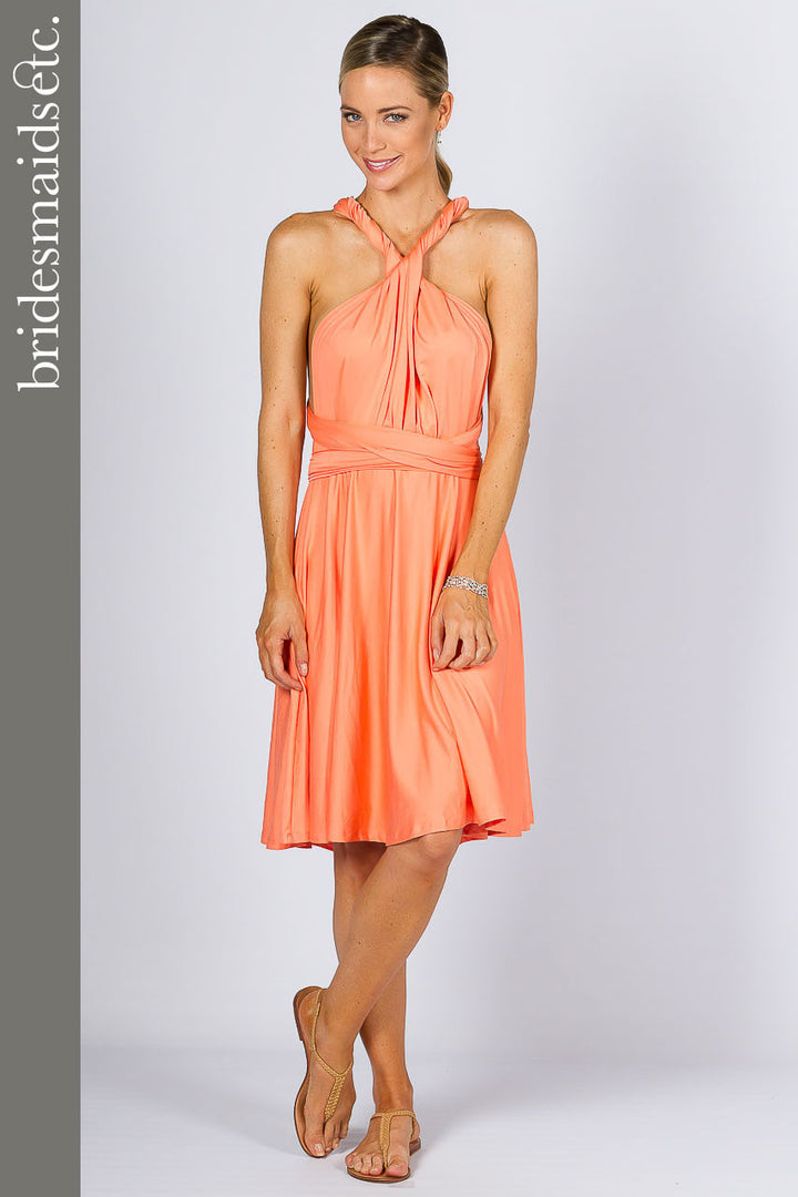 Bridesmaids Etc. Multi Way Wrap Midi - Peach