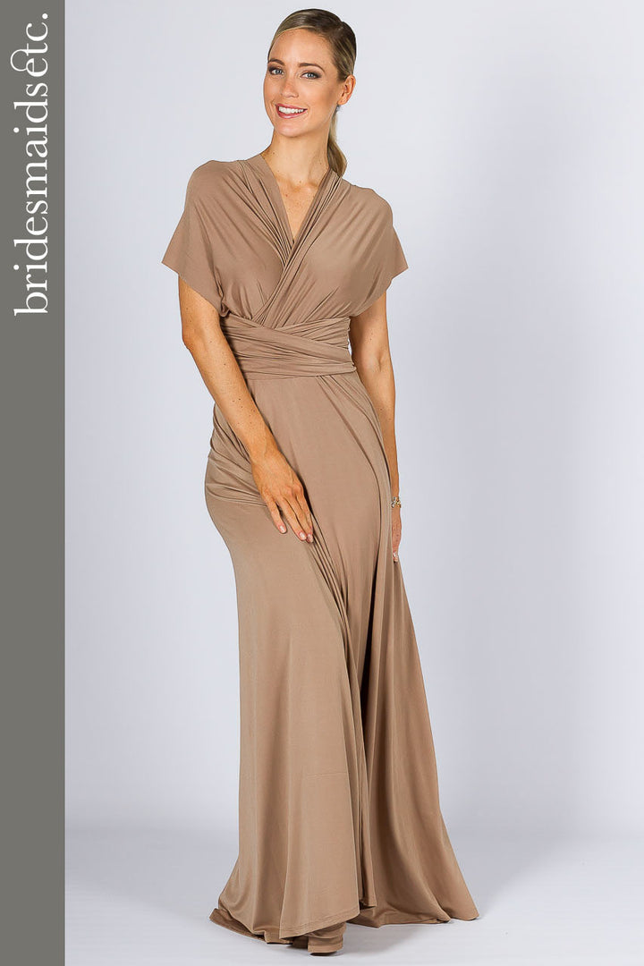 Bridesmaids Etc. Multi Way Wrap Maxi - Mocha / LAST ONE!
