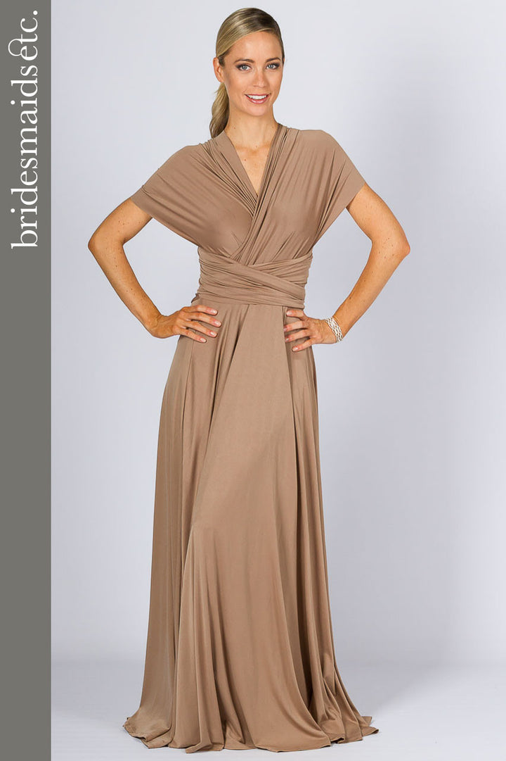 Bridesmaids Etc. Multi Way Wrap Maxi - Mocha / LAST ONE!