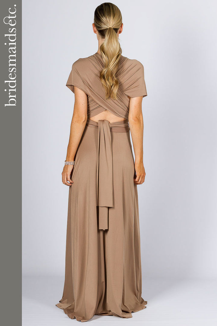 Bridesmaids Etc. Multi Way Wrap Maxi - Mocha / LAST ONE!