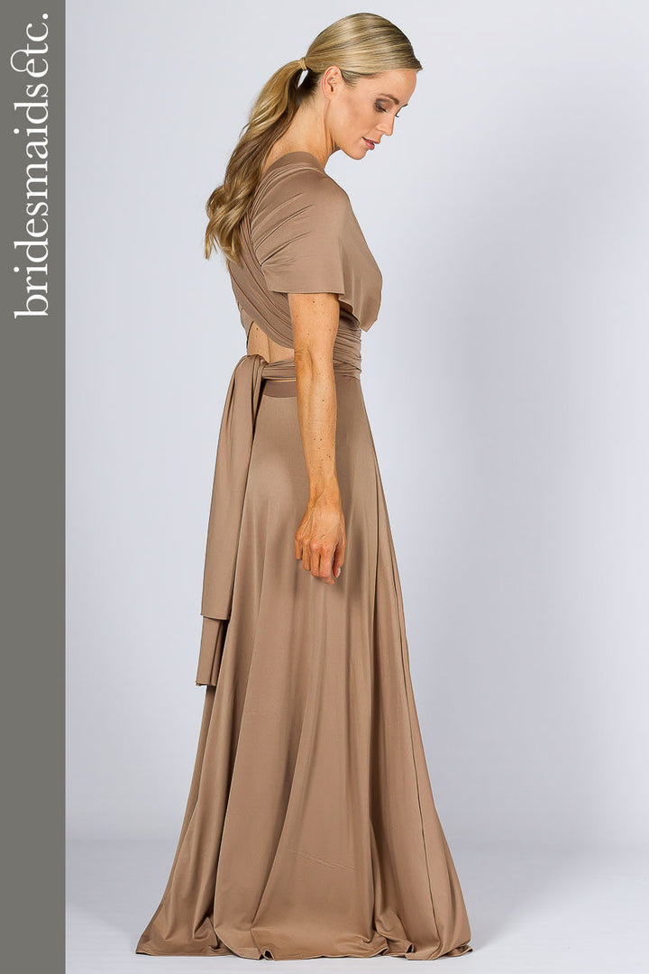 Bridesmaids Etc. Multi Way Wrap Maxi - Mocha / LAST ONE!