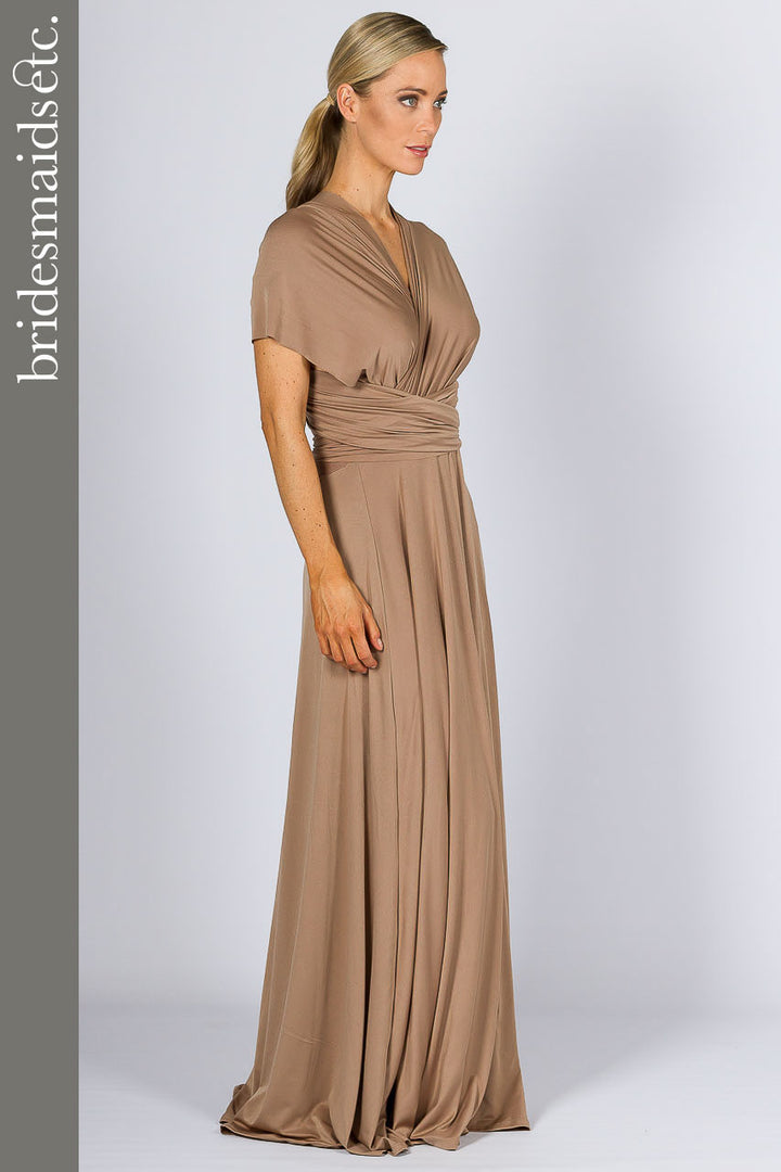 Bridesmaids Etc. Multi Way Wrap Maxi - Mocha / LAST ONE!