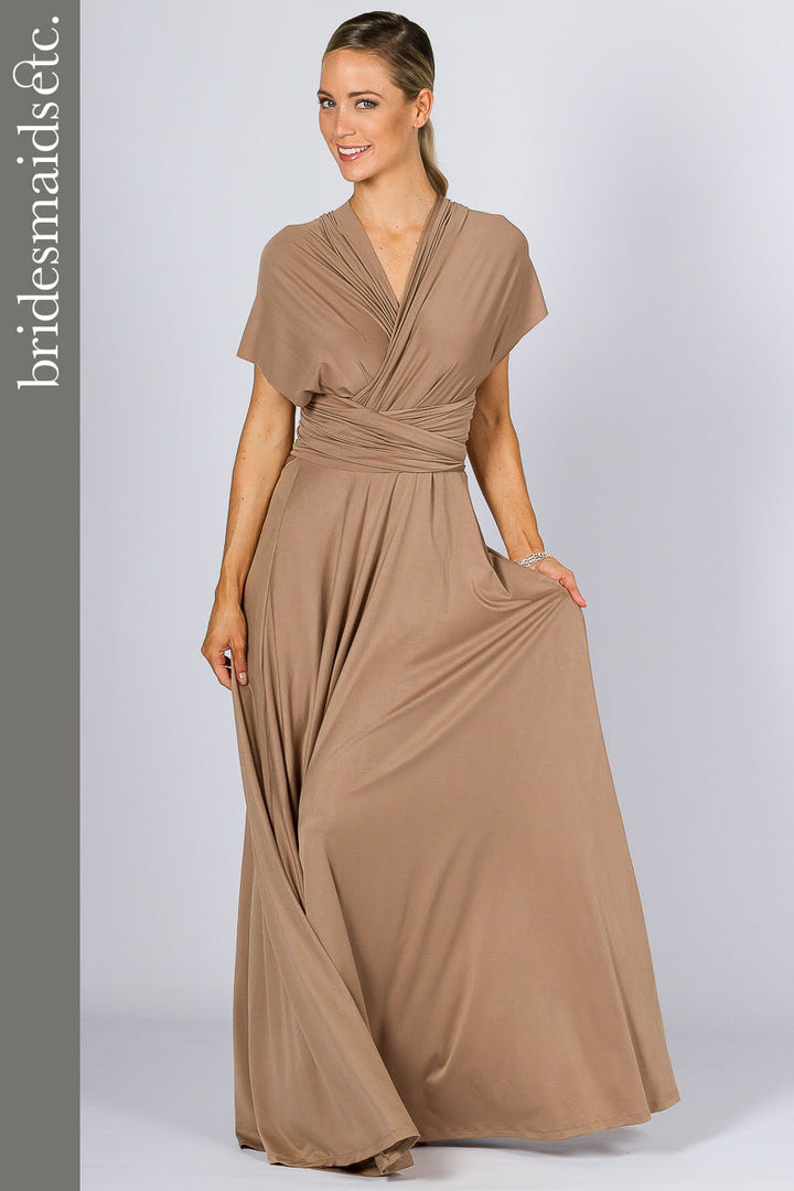 Bridesmaids Etc. Multi Way Wrap Maxi - Mocha / LAST ONE!