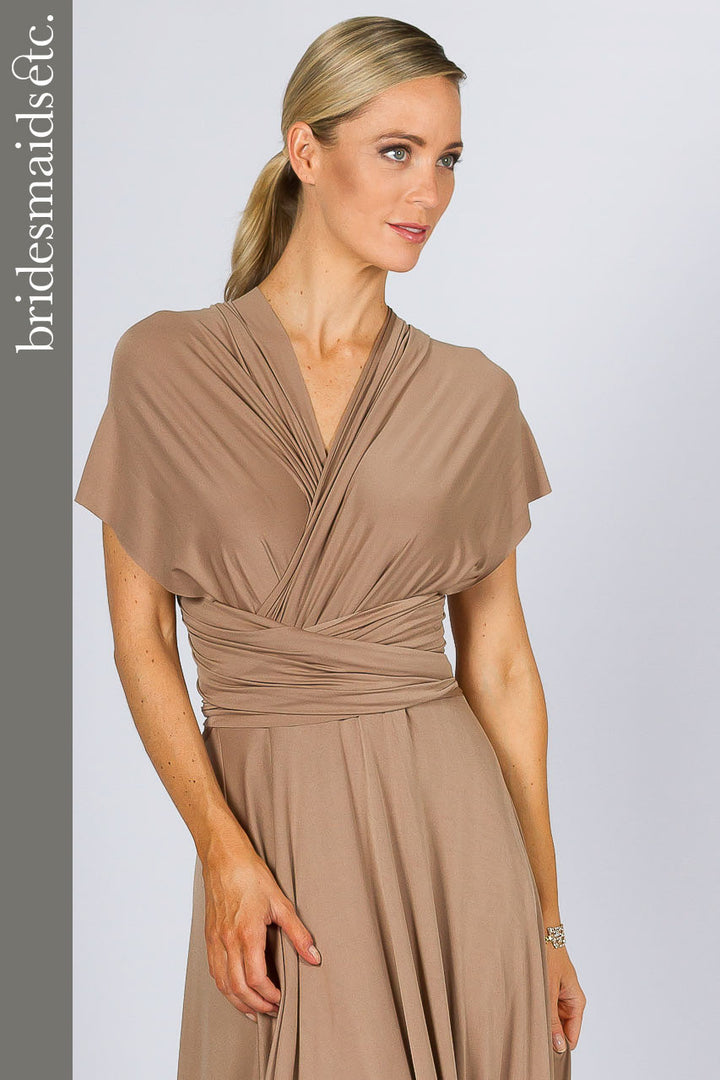 Bridesmaids Etc. Multi Way Wrap Maxi - Mocha / LAST ONE!