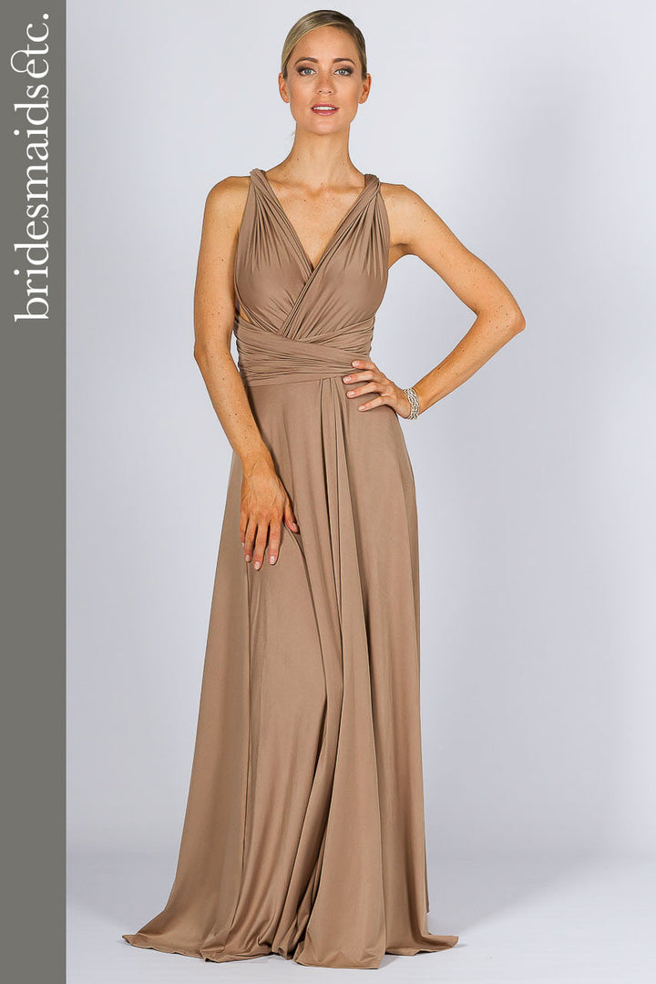 Bridesmaids Etc. Multi Way Wrap Maxi - Mocha / LAST ONE!