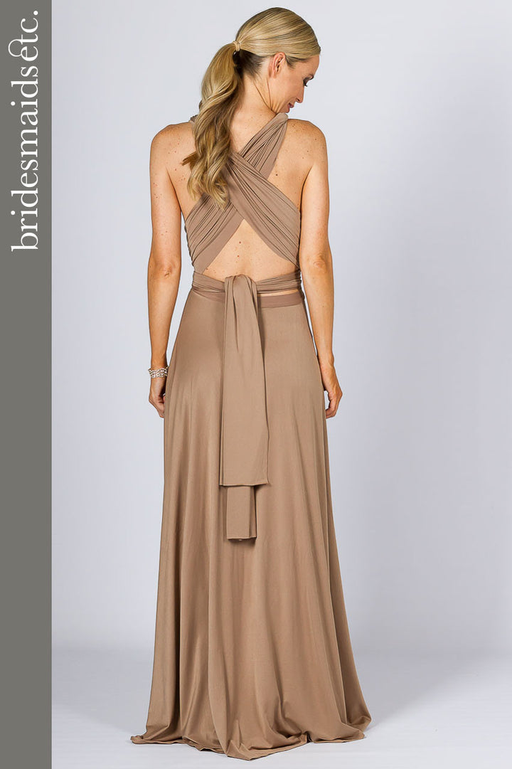 Bridesmaids Etc. Multi Way Wrap Maxi - Mocha / LAST ONE!