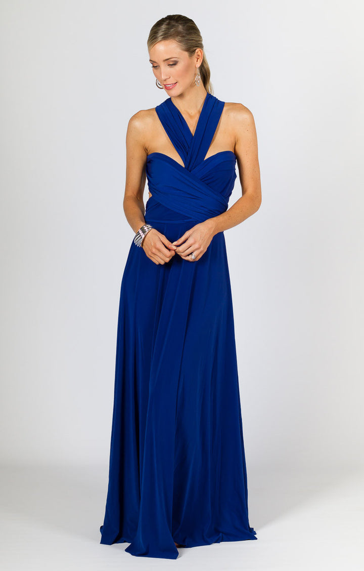 Multi Way Wrap Maxi Dress - Royal Blue