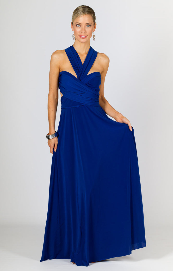 Multi Way Wrap Maxi Dress - Royal Blue