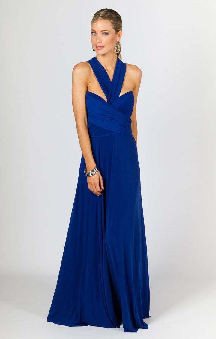 Multi Way Wrap Maxi Dress - Royal Blue