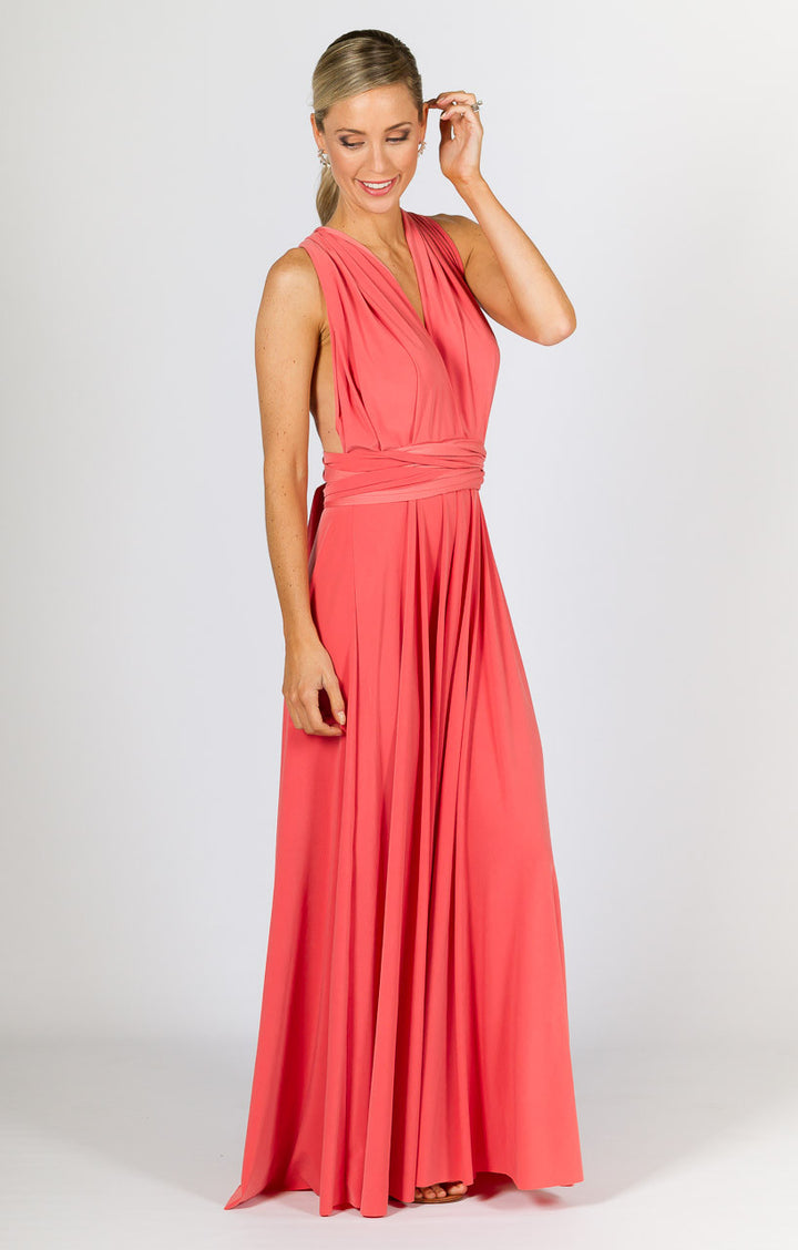 Multi Way Wrap Maxi Dress - Watermelon