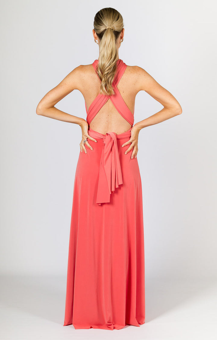 Multi Way Wrap Maxi Dress - Watermelon