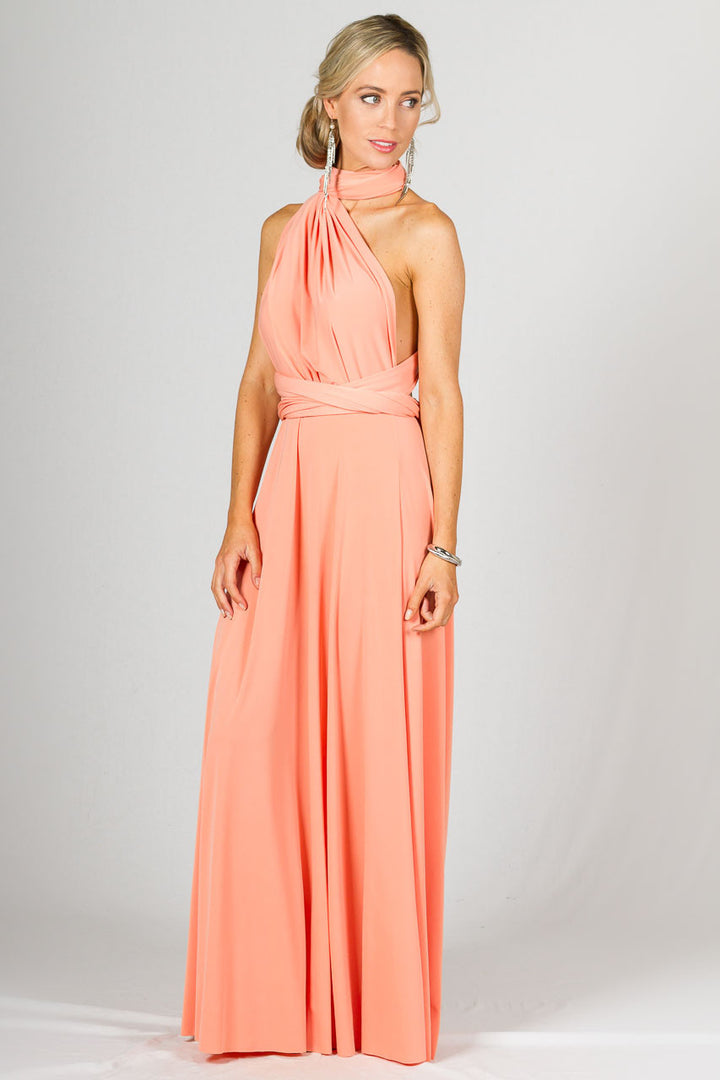 Multi Way Wrap Maxi Dress - Sherbet