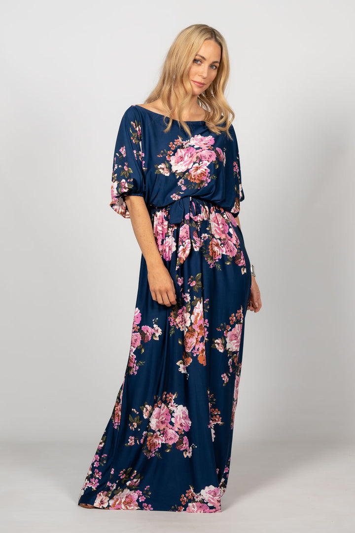 Cora Maxi Dress - Navy Floral