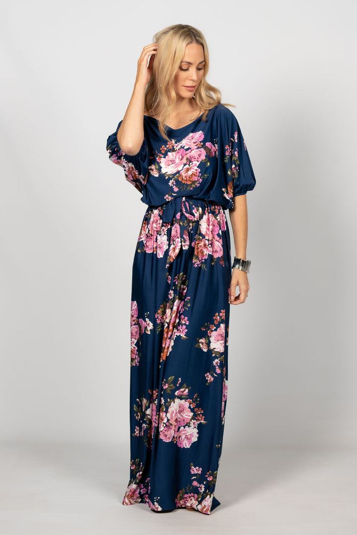 Cora Maxi Dress - Navy Floral