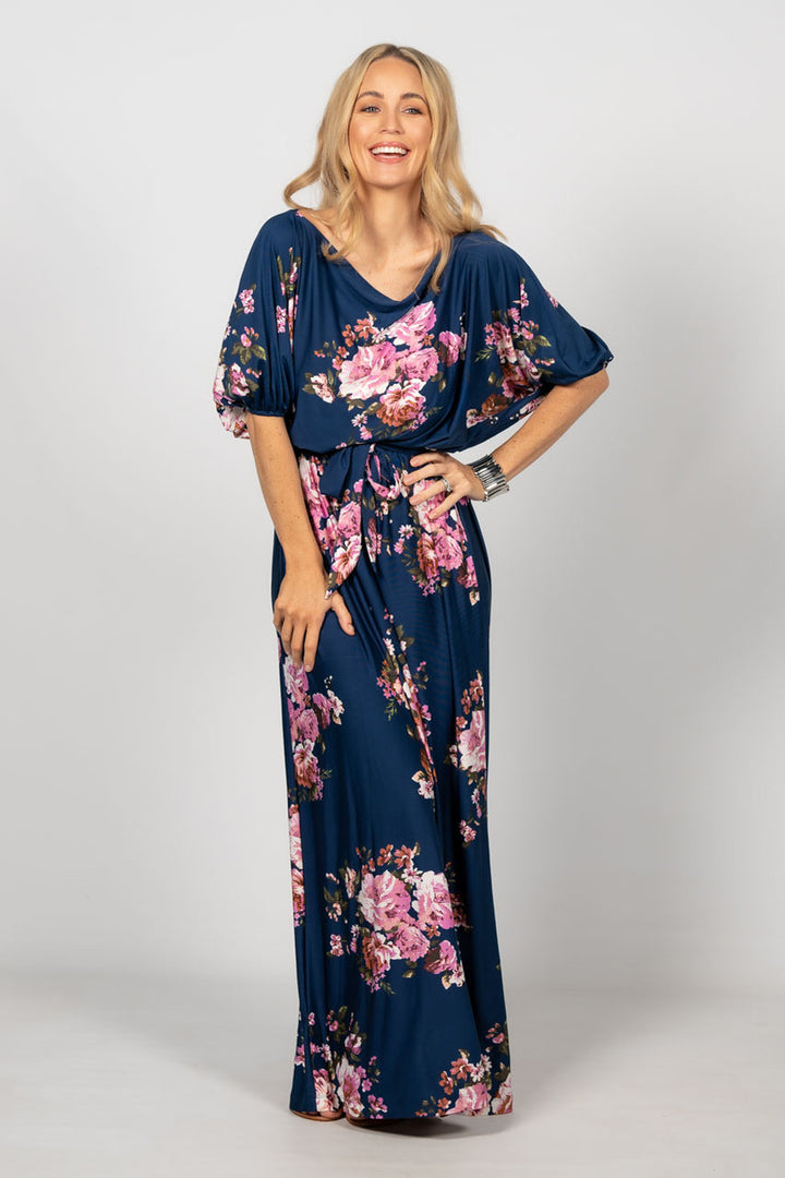 Cora Maxi Dress - Navy Floral