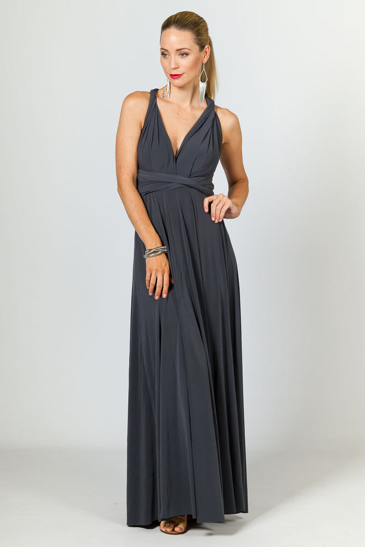 Multi Way Wrap Maxi Dress - Slate