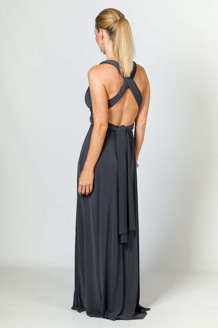 Multi Way Wrap Maxi Dress - Slate