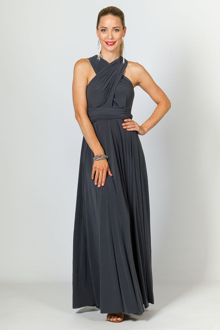 Multi Way Wrap Maxi Dress - Slate