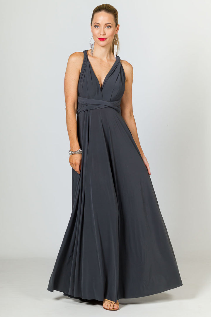 Multi Way Wrap Maxi Dress - Slate
