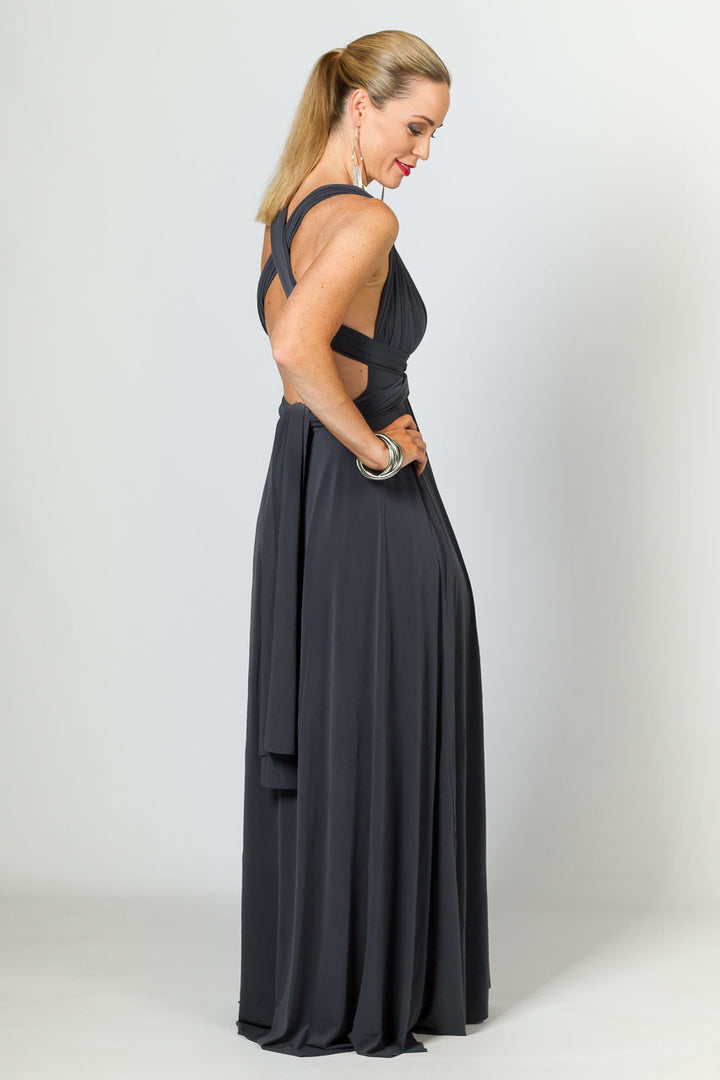 Multi Way Wrap Maxi Dress - Slate