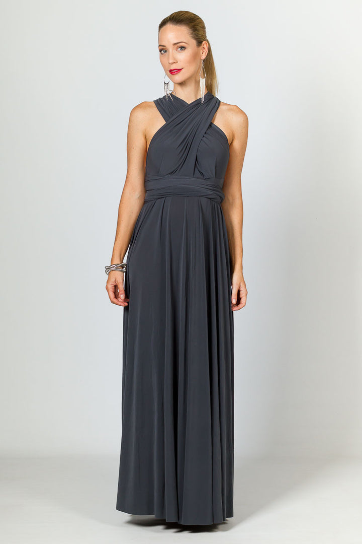Multi Way Wrap Maxi Dress - Slate