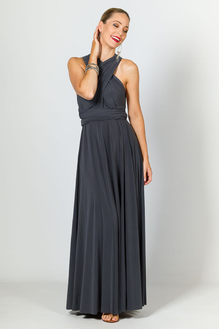 Multi Way Wrap Maxi Dress - Slate