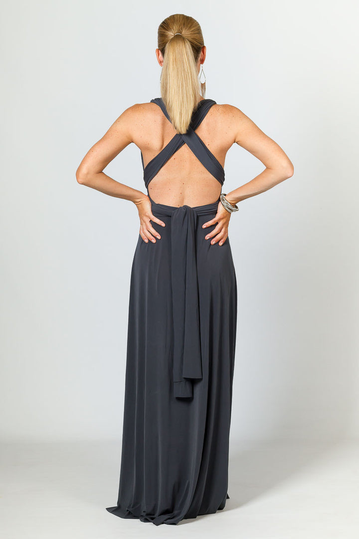 Multi Way Wrap Maxi Dress - Slate