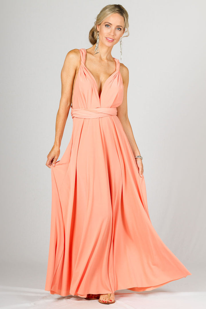 Multi Way Wrap Maxi Dress - Sherbet