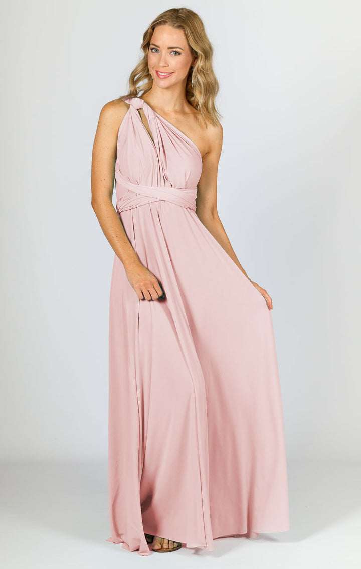 Multi Way Wrap Maxi Dress - Baby Pink