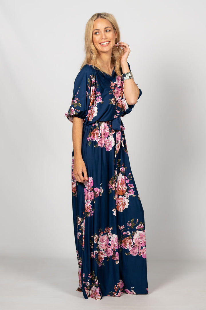 Cora Maxi Dress - Navy Floral