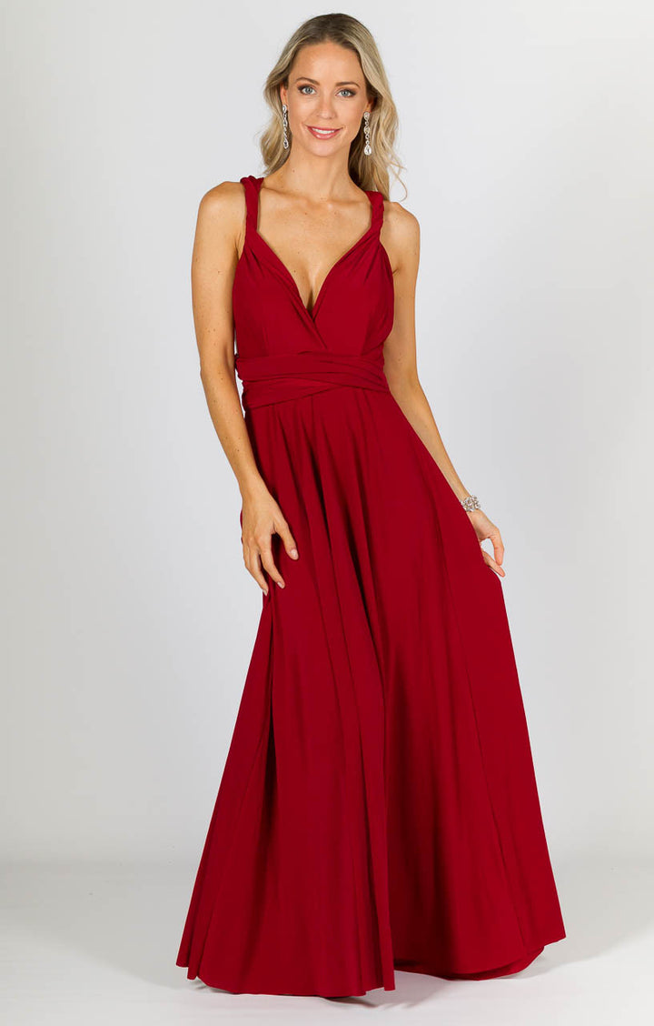 Multi Way Wrap Maxi Dress - Sangria