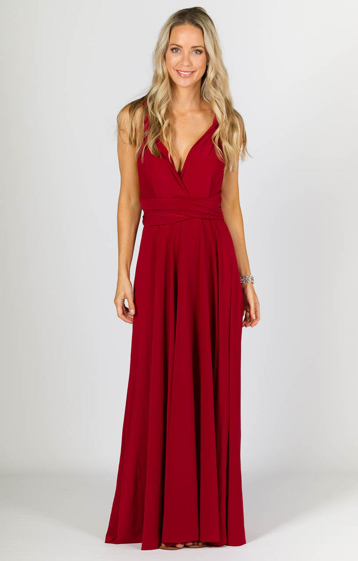 Multi Way Wrap Maxi Dress - Sangria