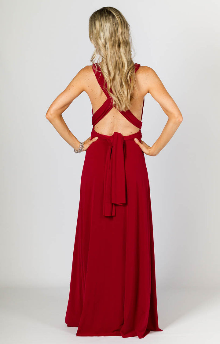 Multi Way Wrap Maxi Dress - Sangria